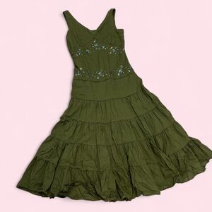 Vintage whimsy fairy dress with sequin embellishments and tiered skirt